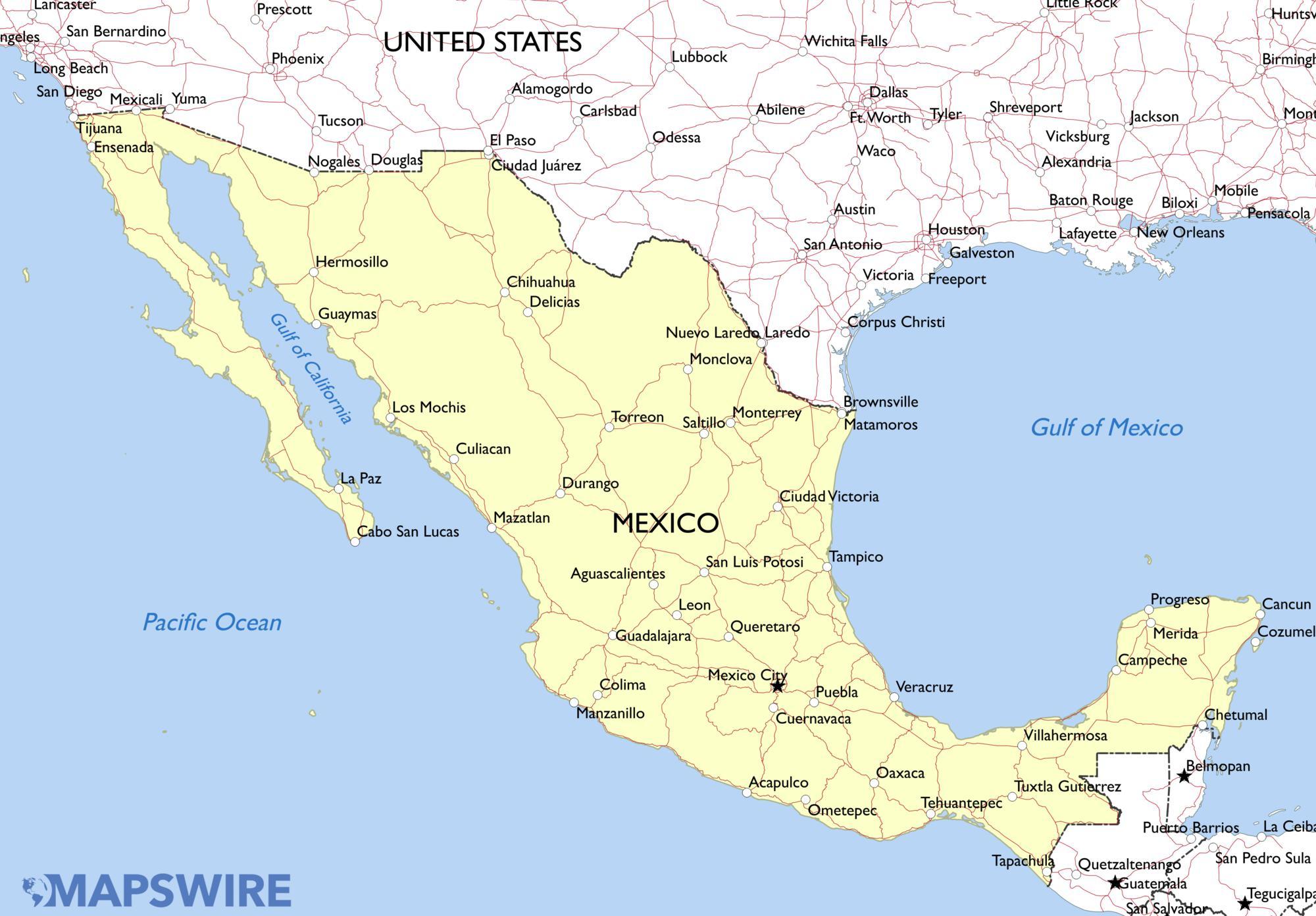 Mexiko Sehenswürdigkeiten-map - Karte von Mexiko ...