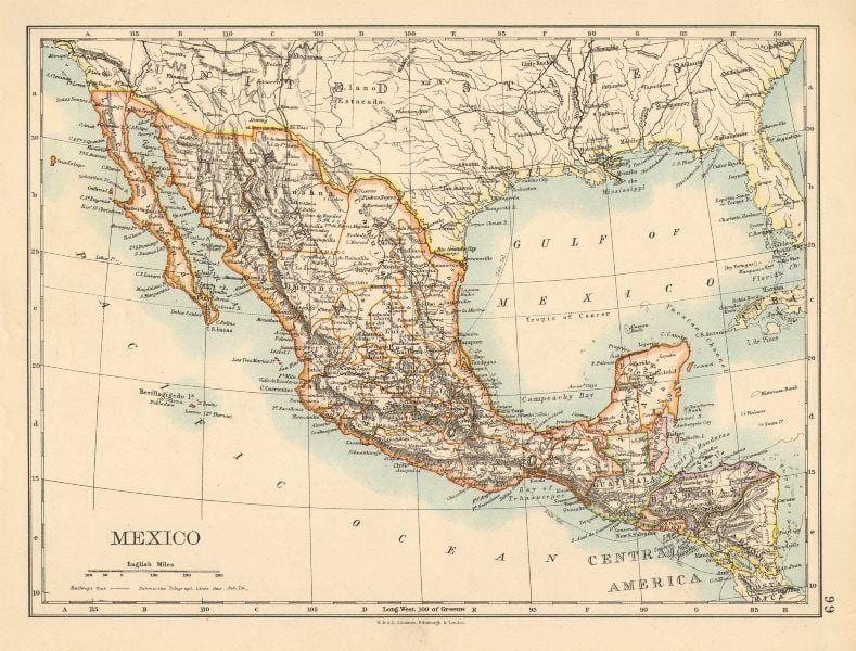 alte Karte Mexiko