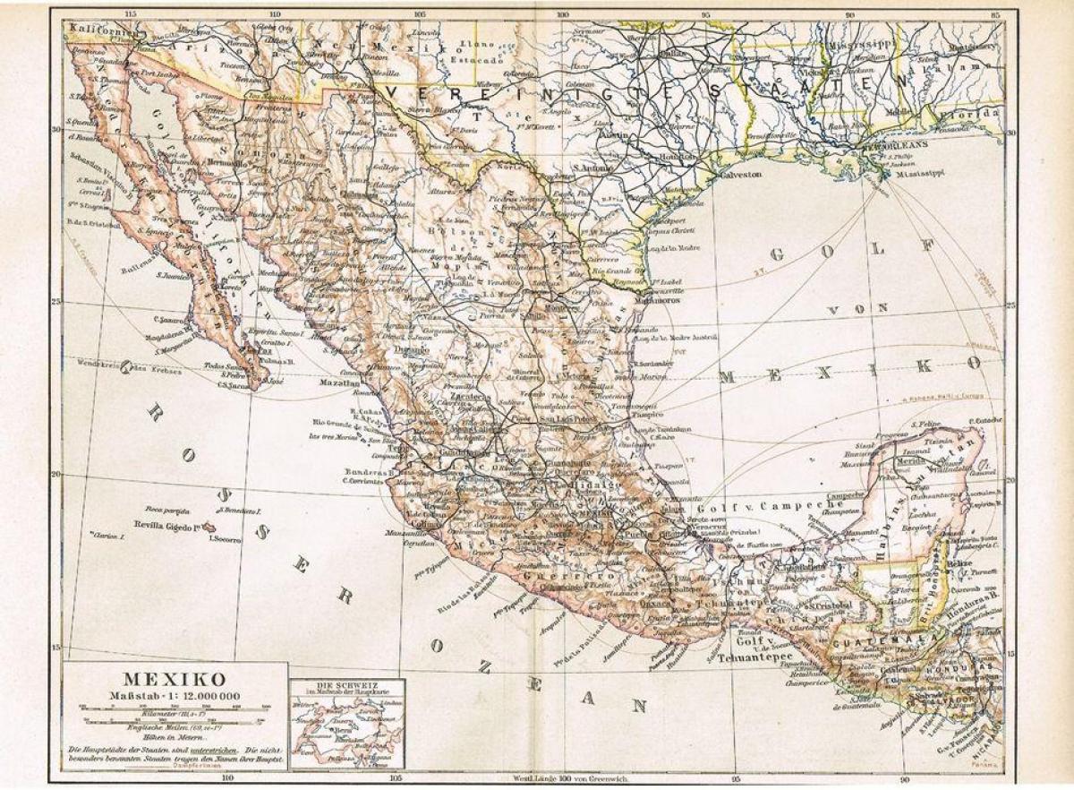 Mexiko-alte Karte