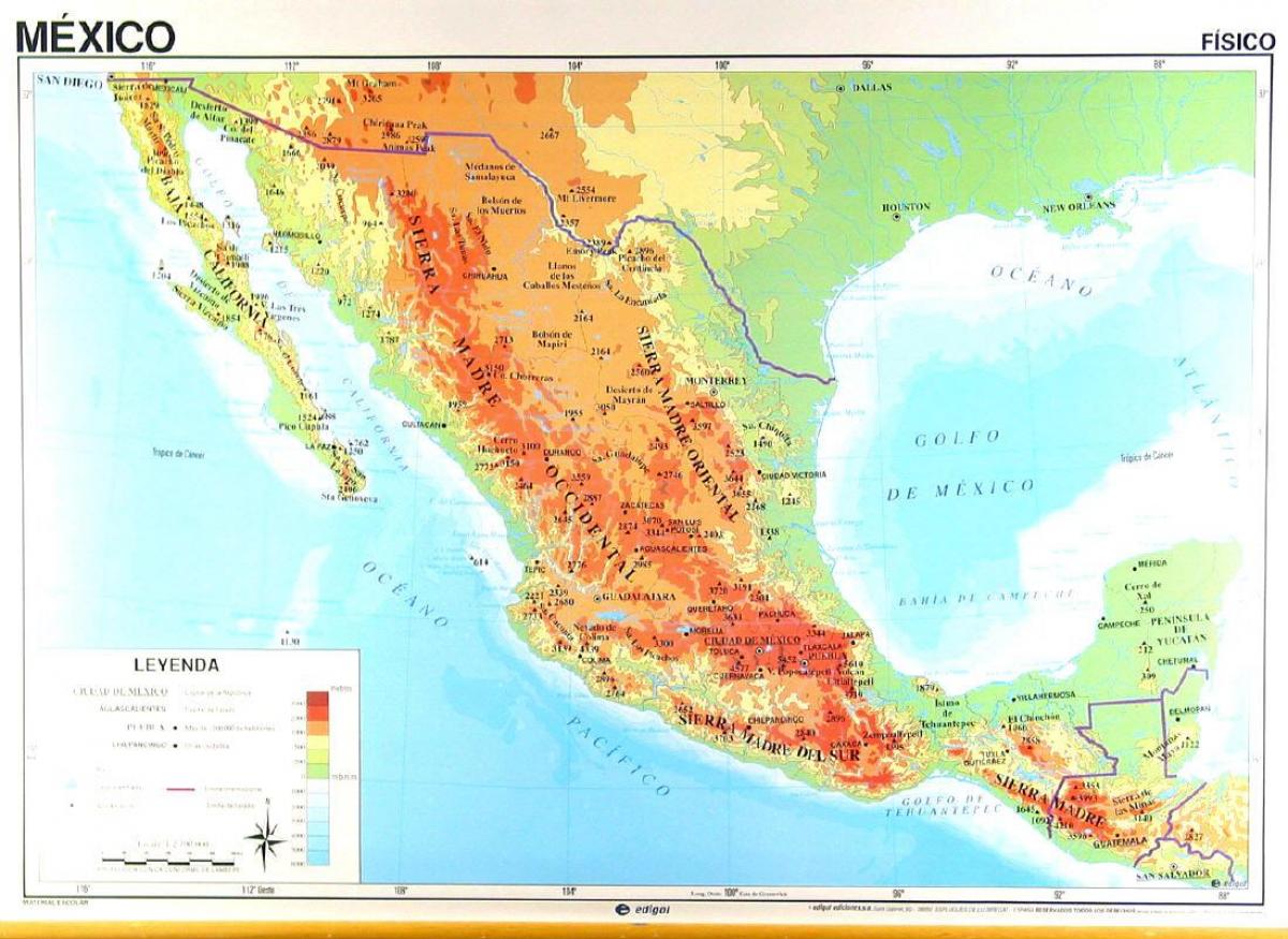 geographische Karte von Mexiko