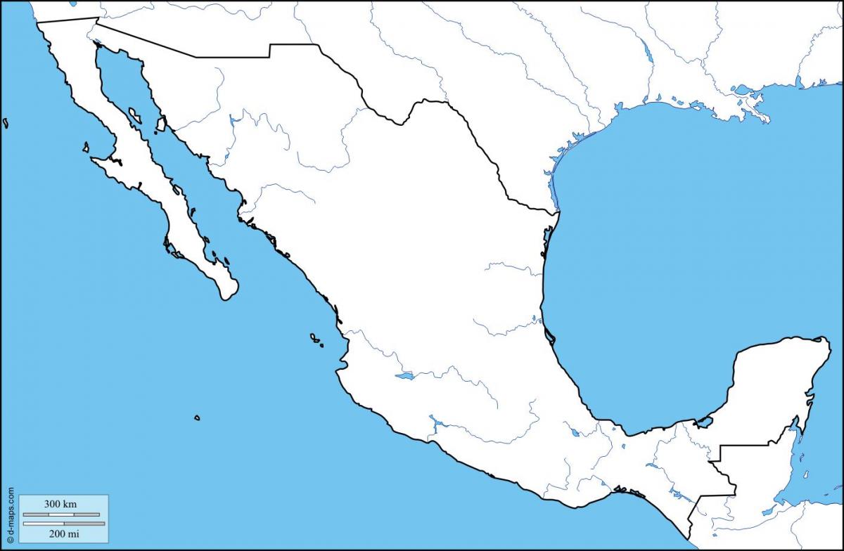 Karte Umriss von Mexiko