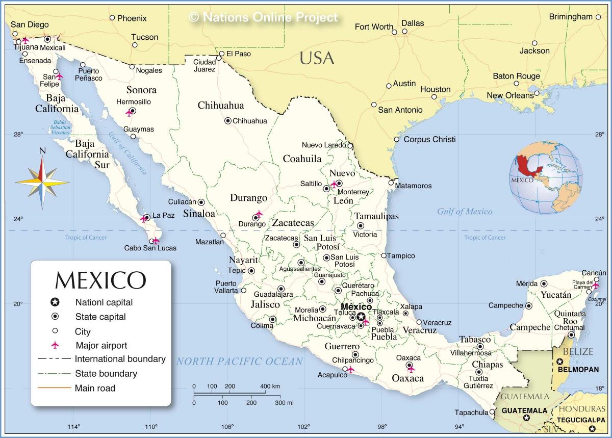 Grenze Mexiko-map