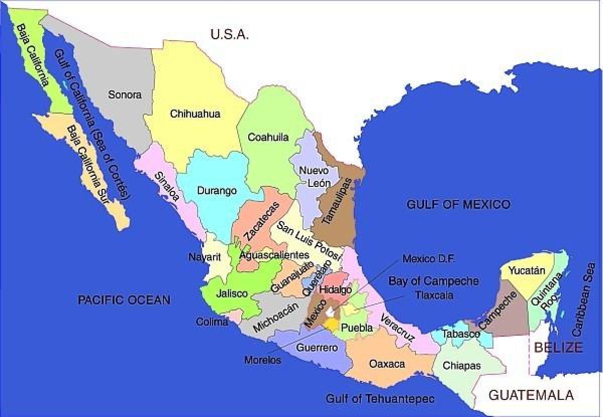 die Karte von Mexiko Staaten