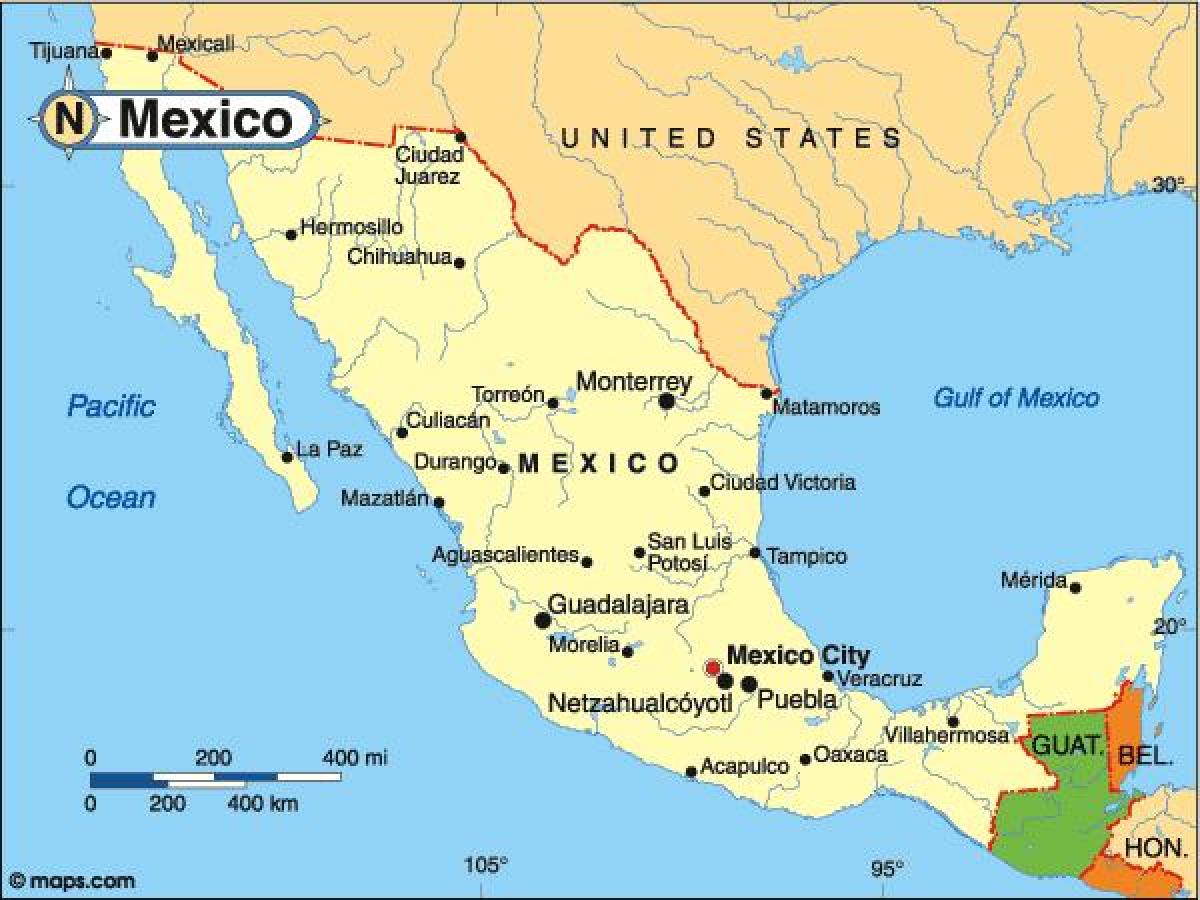 Land Mexiko-map