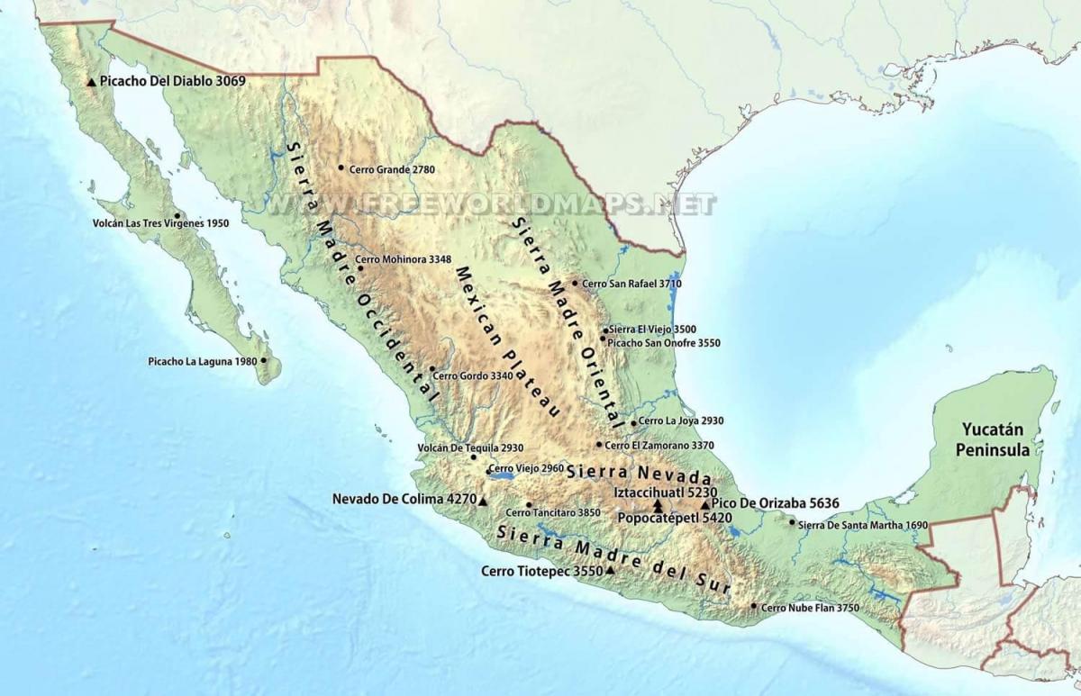 Mexiko, Wüste Karte - Karte von Mexiko-Wüste (Mittelamerika - Südamerika)