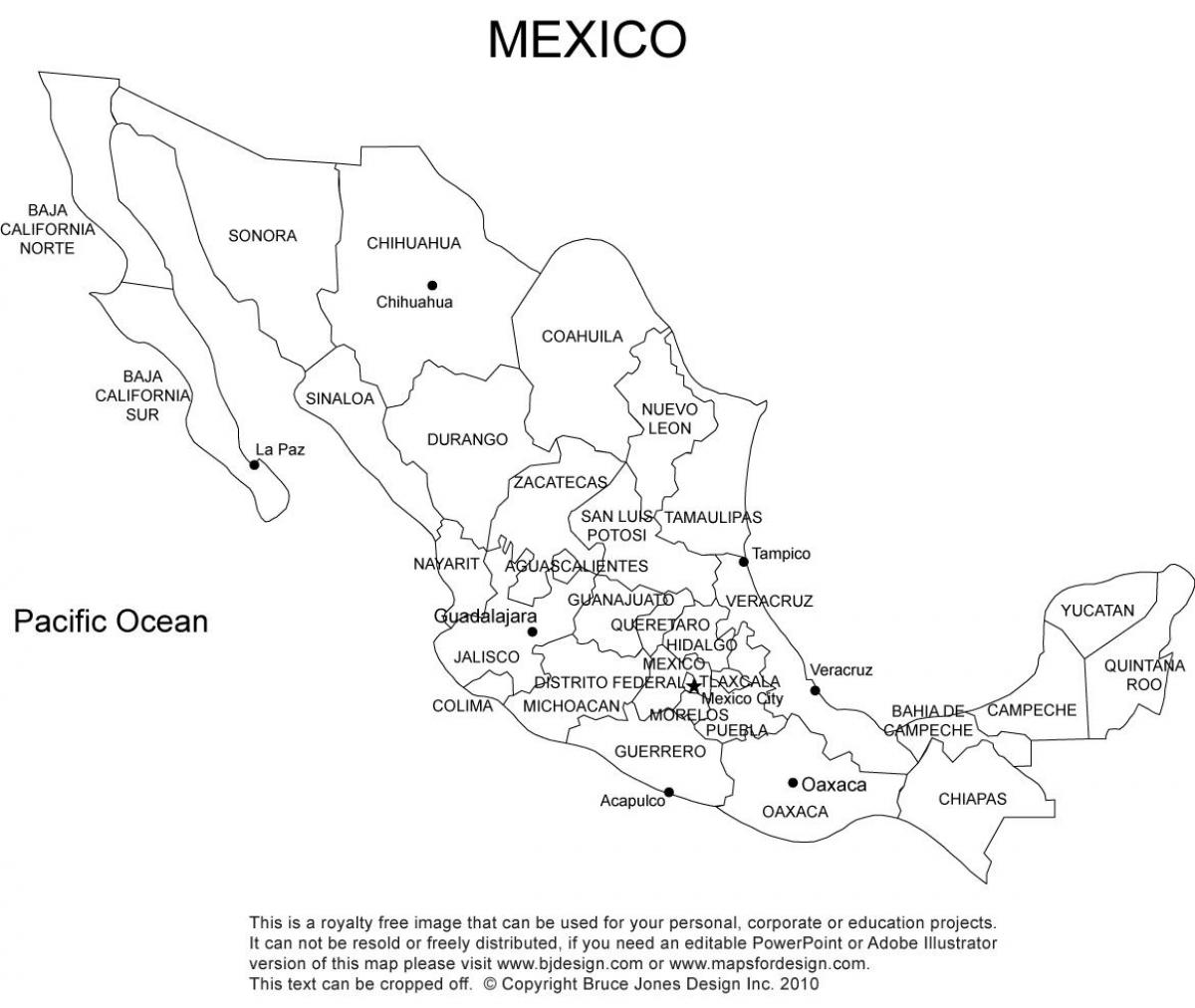 Mexiko Karte ausdrucken