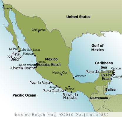 east-coast-Mexico Karte