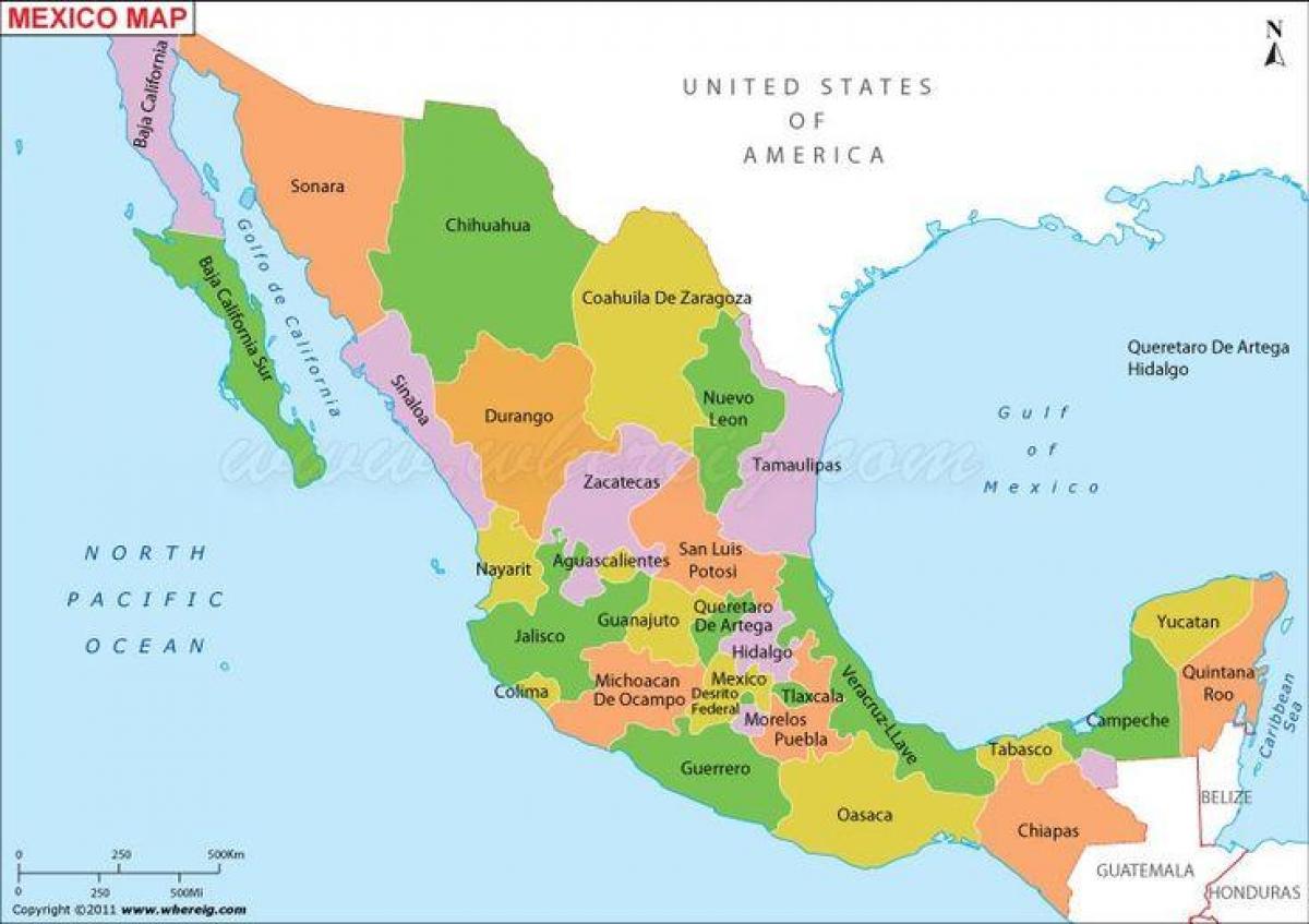 Karte Mexiko Staaten
