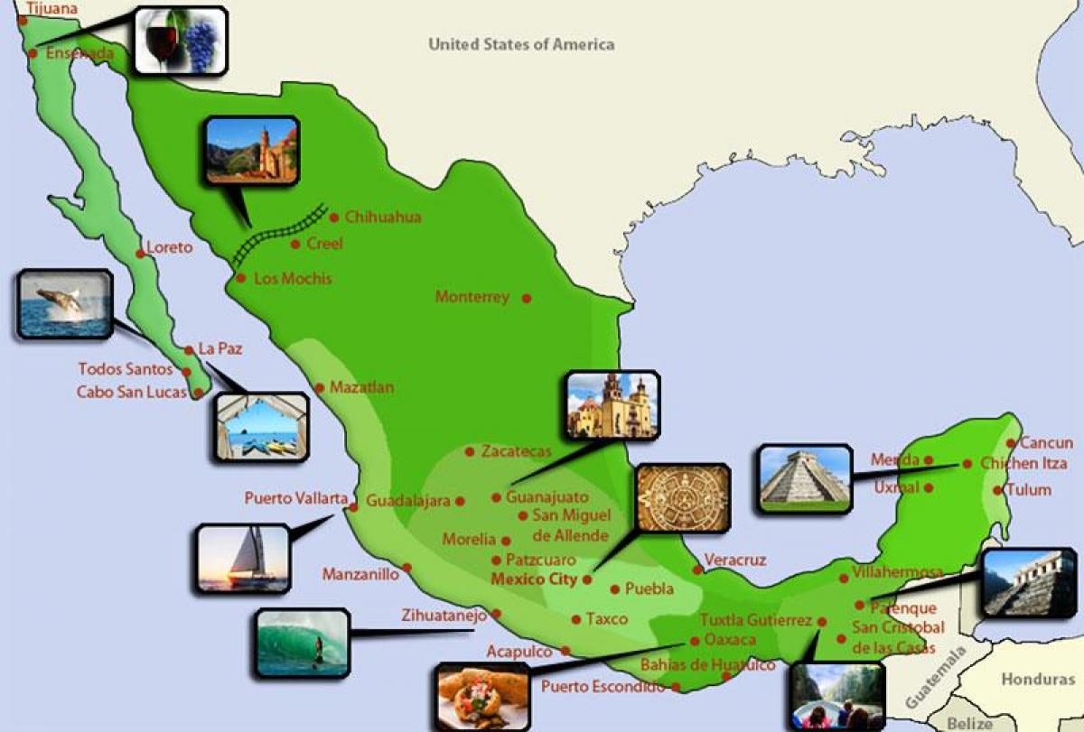 touristische Karte Mexiko