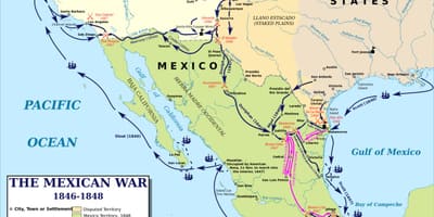 Karte des mexikanischen Krieges anzeigen