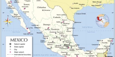 Grenze Mexiko-map