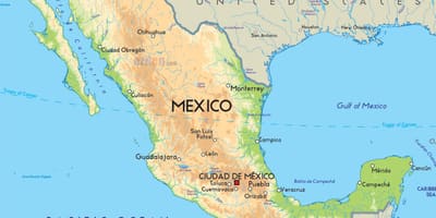 Karte von Mexiko und Amerika