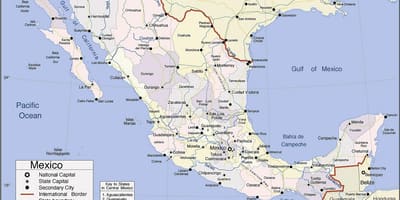 Karte von Mexiko-pacific coast resorts