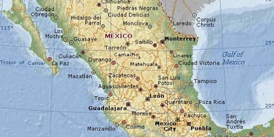 Geographie von Mexiko-map