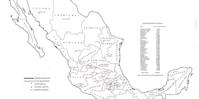 Beschriftete Karte von Mexiko