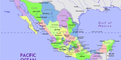 Mexiko Karte, mit der Hauptstadt