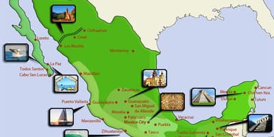 Touristische Karte Mexiko
