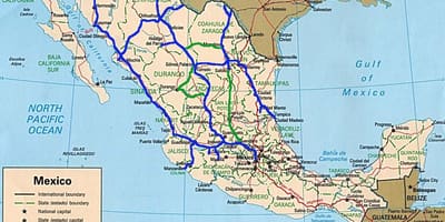 Karte von Mexiko transportiert