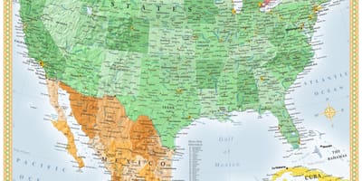 USA & Mexico Karte