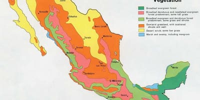 Karte von Mexiko-natual Ressourcen