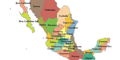 Karte von Mexiko-Provinzen