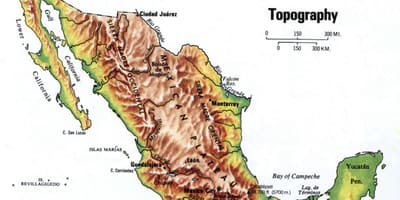 Topografische Karte Mexiko