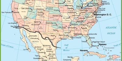 Us-Karte mit Mexiko